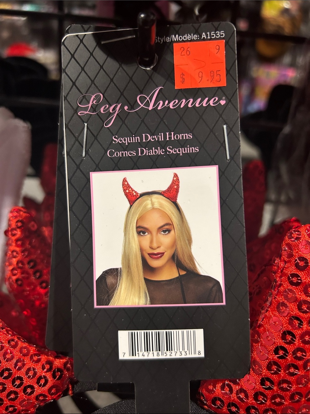 Leg Avenue Red Sequin Devil Horns Headband